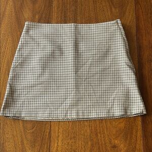 H&M Black and White A-line Mini Skirt